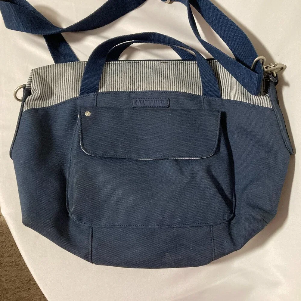Timbuk2 Navy & Stripe Convertible Messenger Bag Polka Dot Interior
